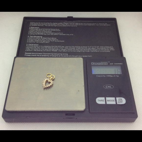 14 K yellow gold diamond heart ankle bracelet 10” - Picture 5 of 7